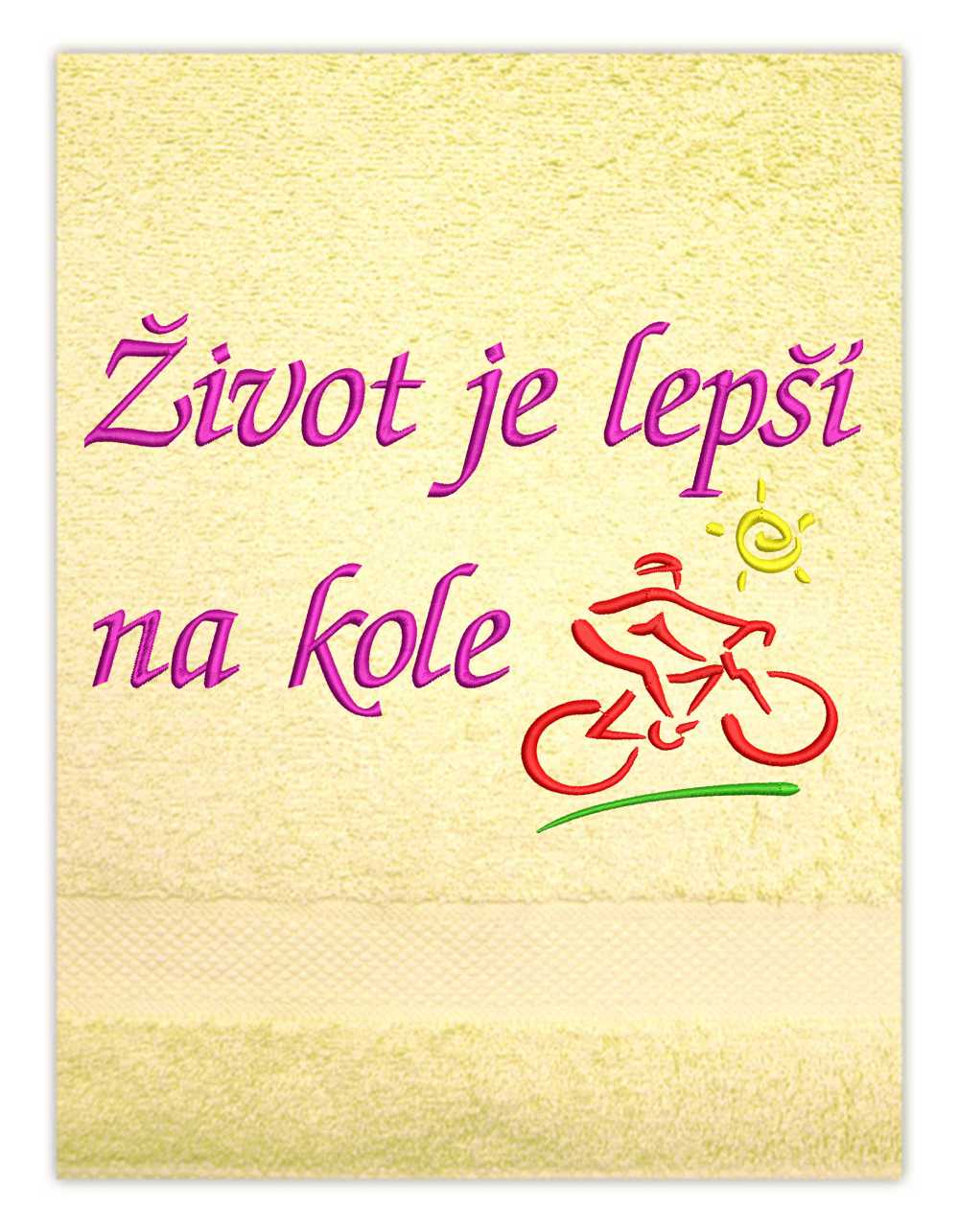 Ručník sport-Cyklista se sluníčkem