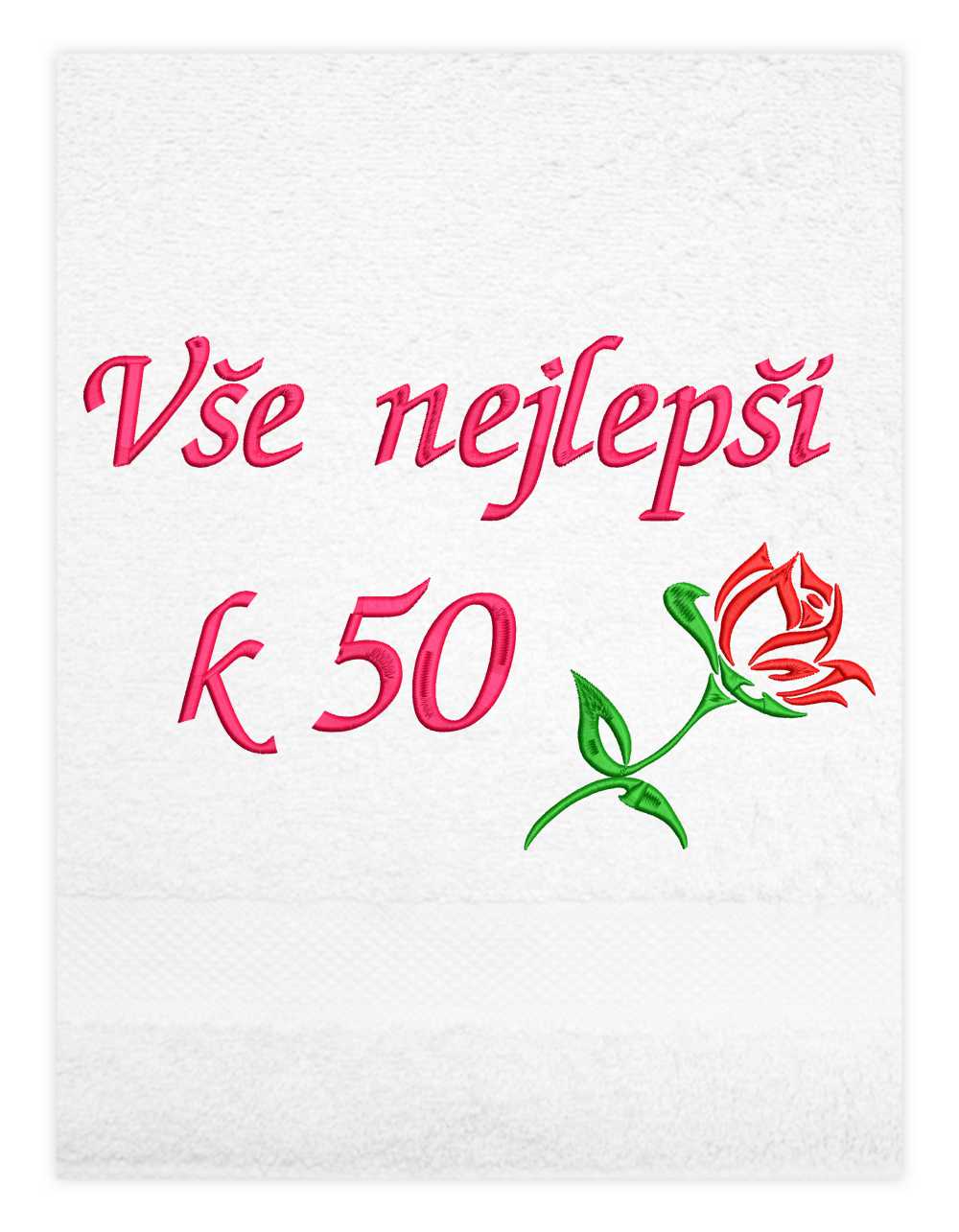 Ručník k narozeninám - Vše nejlepší a růže