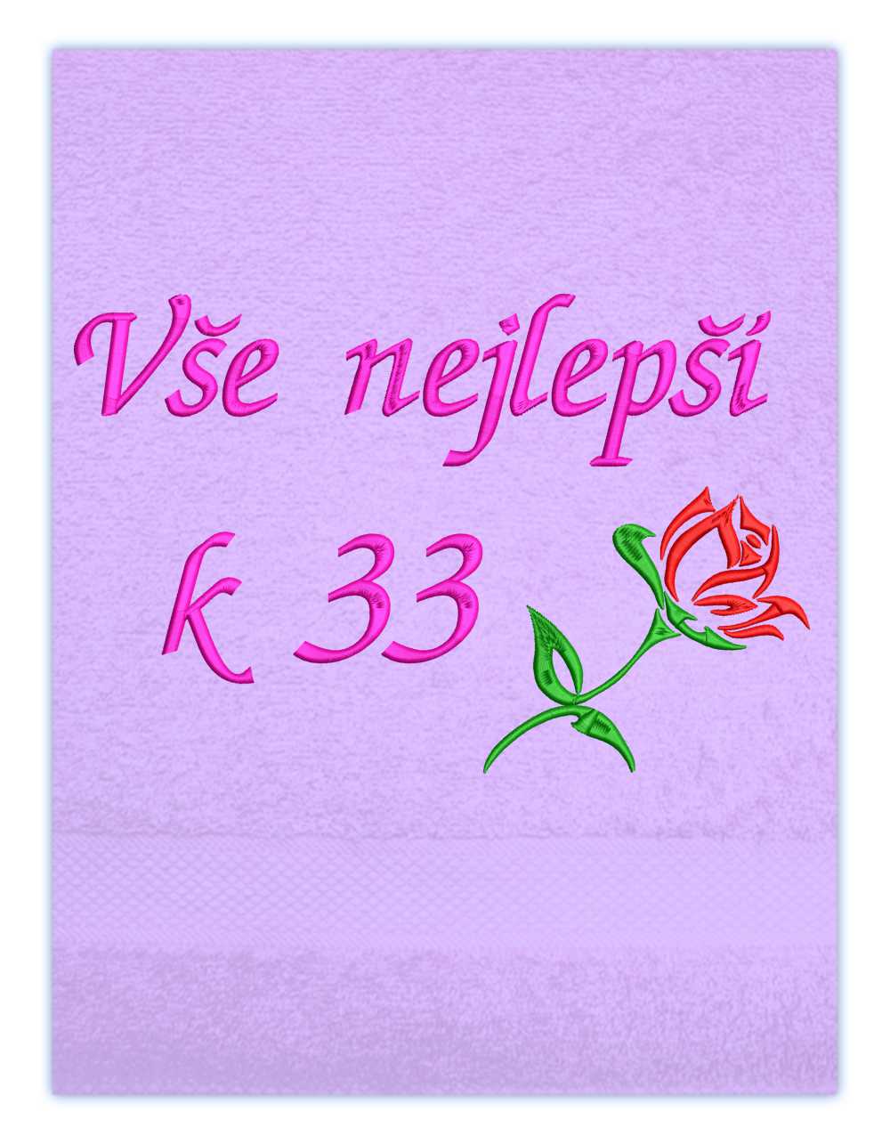 Ručník k narozeninám - Vše nejlepší a růže