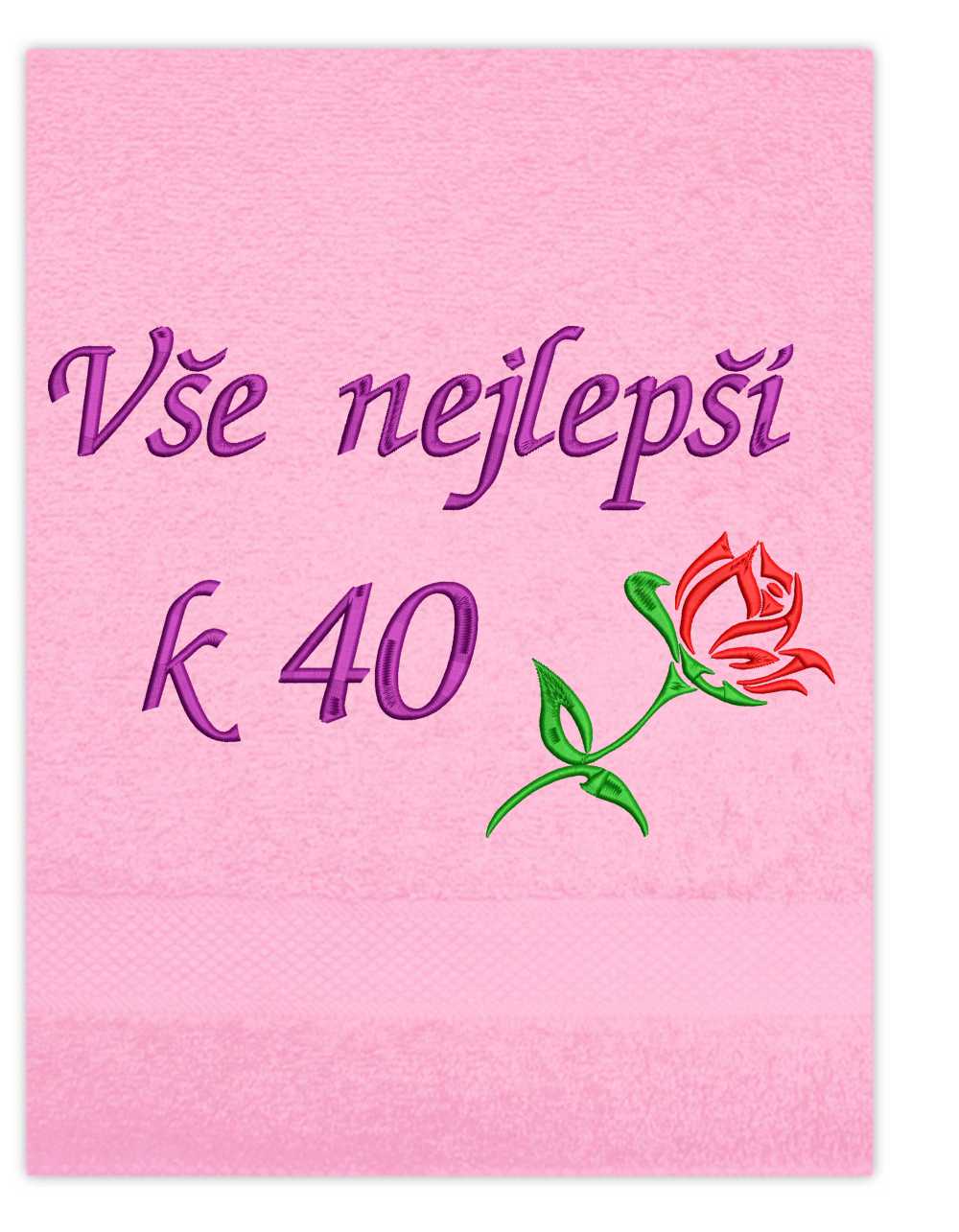 Ručník k narozeninám - Vše nejlepší a růže