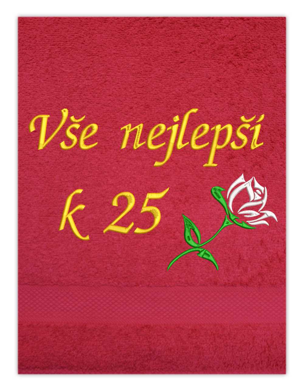 Ručník k narozeninám - Vše nejlepší a růže