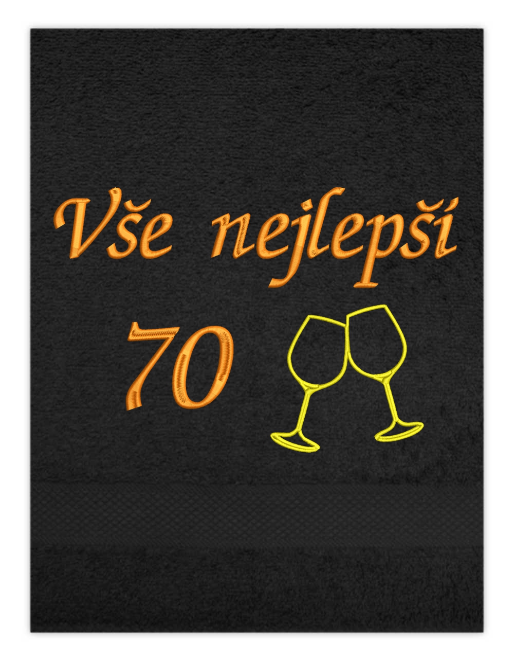 Ručník k narozeninám - Vše nejlepší a skleničky