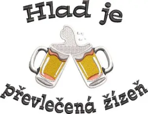 Ručník pro pivaře- Hlad je převlečená žízeň pivo 