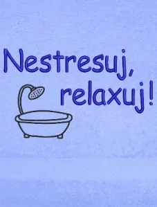 Osuška do sauny vtipná - Nestresuj, relaxuj! vana