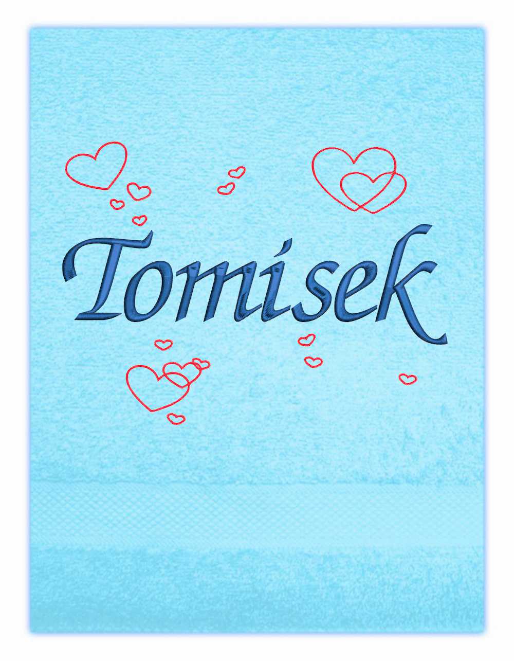 Osuška Valentýn - 16 srdíček plus vlastní text 1 jméno