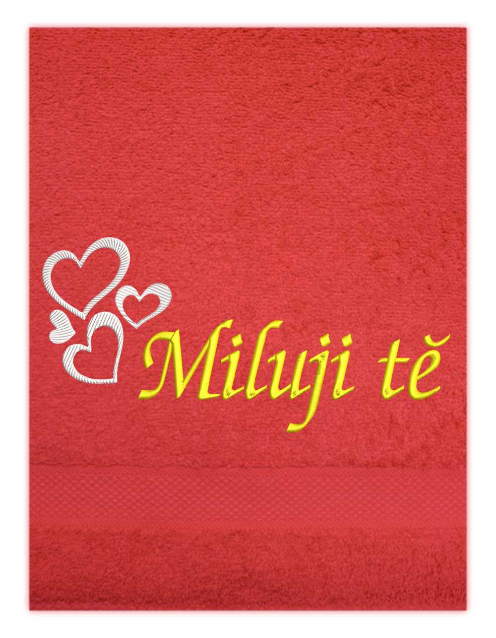 Ručník Valentýn - Miluji tě a srdíčka