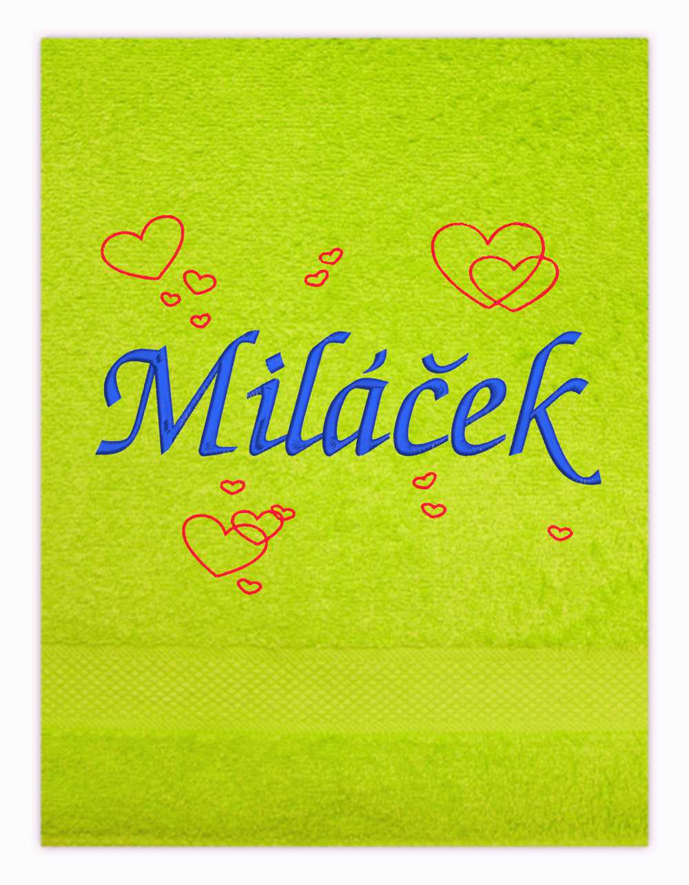 Ručník Valentýn - 16 srdíček plus vlastní text 1 jméno