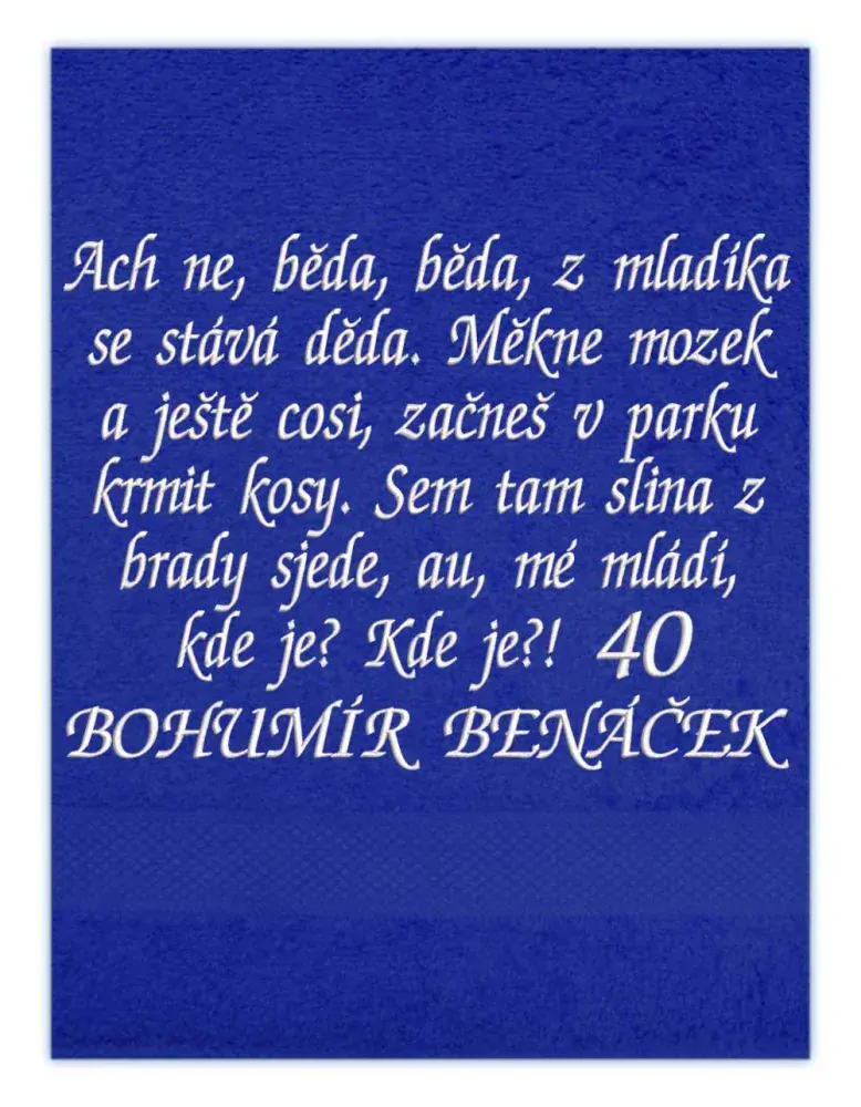 RUČNÍK VLASTNÍ VÝŠIVKA - Ručník 50 x 90cm 