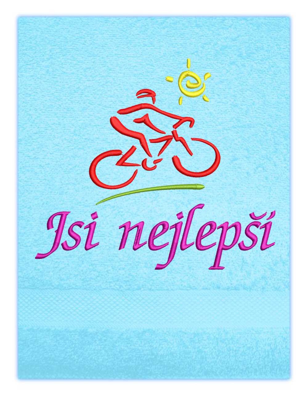 Ručník sport-Cyklista se sluníčkem jsi nejlepší