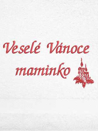 Ručník-Veselé Vánoce svíčky