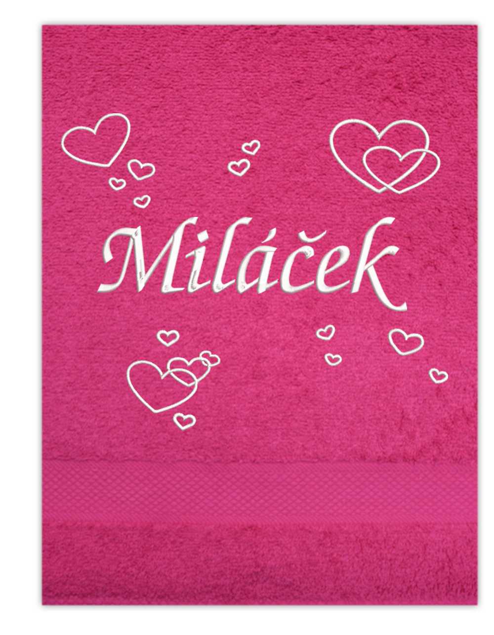 Osuška Valentýn - 16 srdíček plus vlastní text 1 jméno