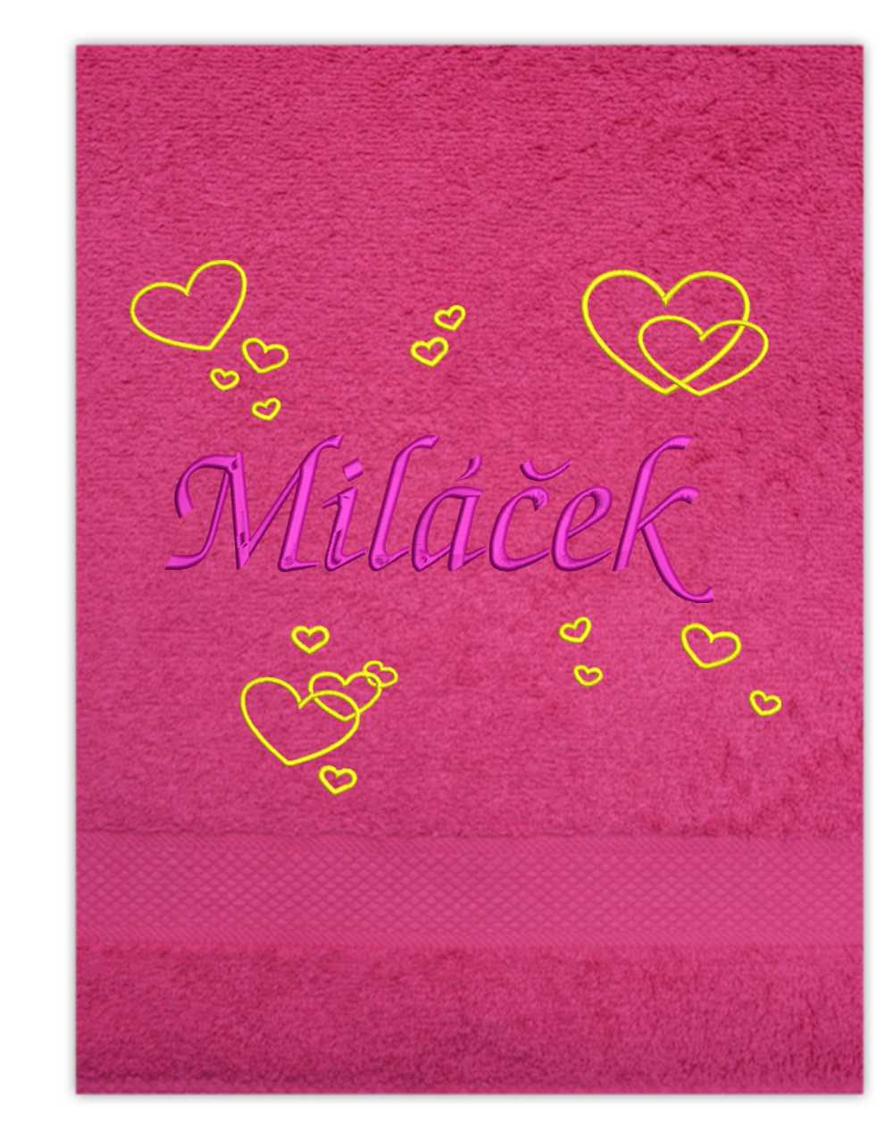 Ručník Valentýn - 16 srdíček plus vlastní text 1 jméno