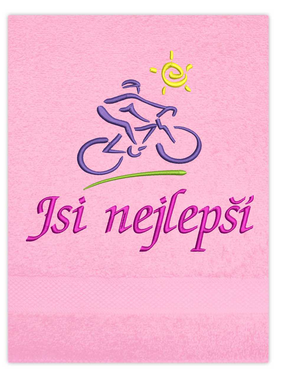 Ručník sport-Cyklista se sluníčkem jsi nejlepší