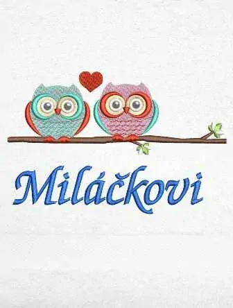 Ručník Valentýn - Miláčkovi a sovičky