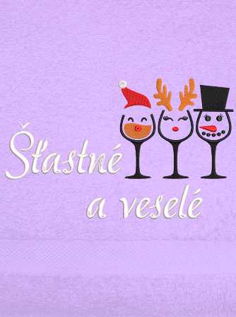 Osuška-vánoční skleničky Veselé Vánoce