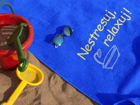 Osuška do sauny vtipná - Nestresuj, relaxuj! vana