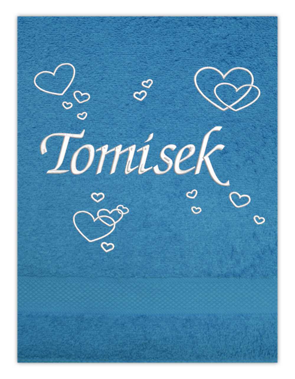 Osuška Valentýn - 16 srdíček plus vlastní text 1 jméno