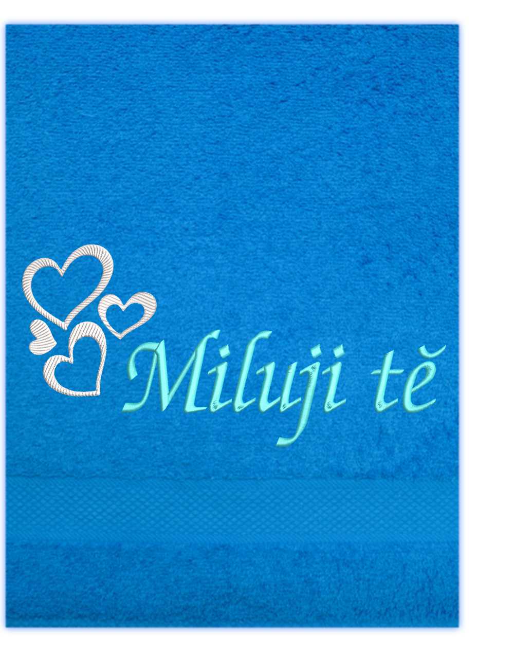 Ručník Valentýn - Miluji tě a srdíčka