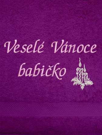 Ručník-Veselé Vánoce svíčky