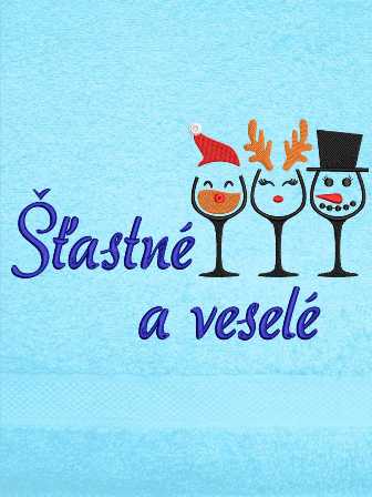 Osuška-vánoční skleničky Veselé Vánoce
