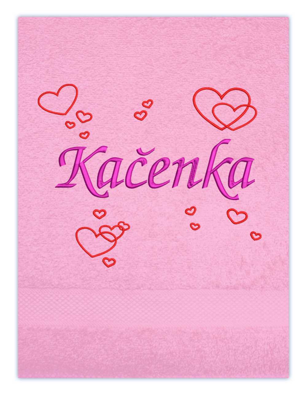Osuška Valentýn - 16 srdíček plus vlastní text 1 jméno