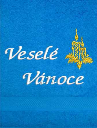 Ručník-Veselé Vánoce svíčky