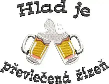 Ručník pro pivaře- Hlad je převlečená žízeň pivo 