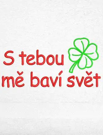 Ručník vtipná - S tebou mě baví svět