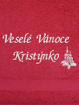 Ručník-Veselé Vánoce svíčky