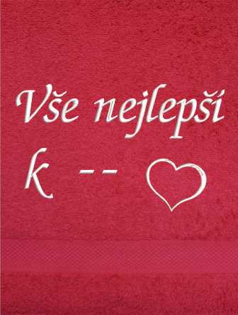 Ručník k narozeninám - Vše nejlepší k ... a srdíčko