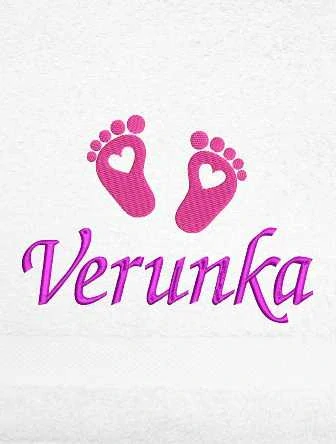 Rucnik pro miminko- Nožky se srdíčkem