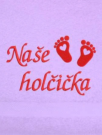 Rucnik pro miminko- Nožky se srdíčkem