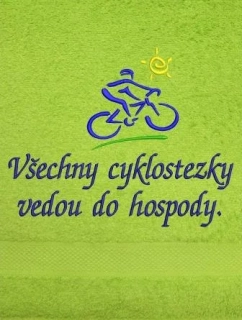 Ručník pro cyklistu - Všechny cyklostezky vedou do hospody